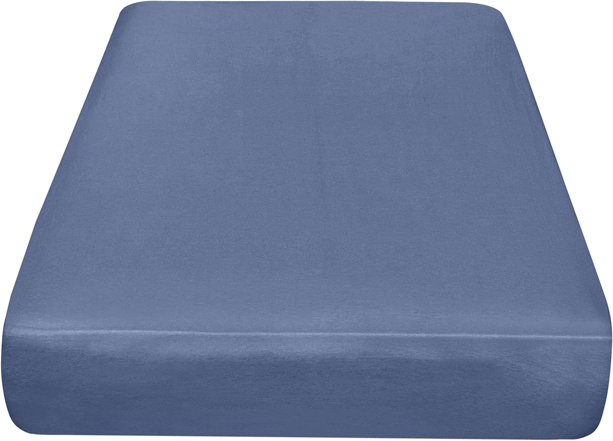 Jersey Knit Cot Fitted Sheet 75" x 33" with 8" Deep Pocket, Suitable for Bunk Beds, Camping, RVs, Folding Beds - Soft, Breathable and Flexible - Denim