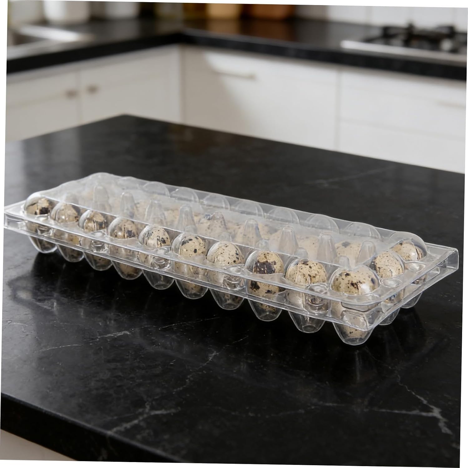 30pcs Plastic Quail Egg Cartons Tray with Cover Rectangle Egg Storage Container for Refrigerator and Farm Use Bulk Quail Rack for Home and Supermarket