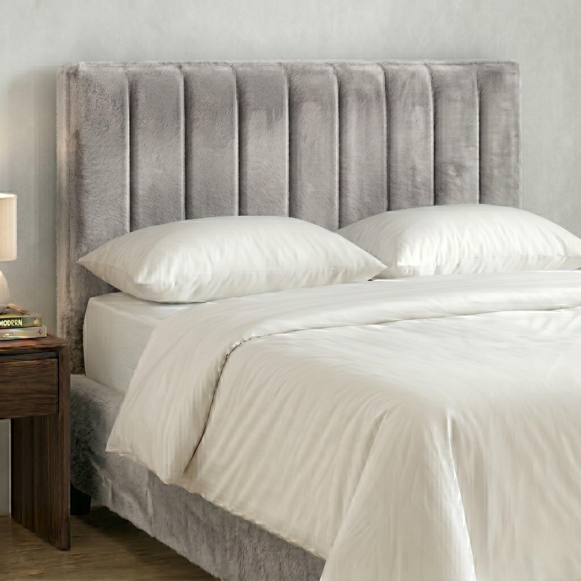 BEDELUNA Headboards for Bed - 24” 9vp Plush Fabric Headboard - Elegant Divan Bed Thick Padding Bed Headboards, Luxury Bedroom & Hotel Furniture