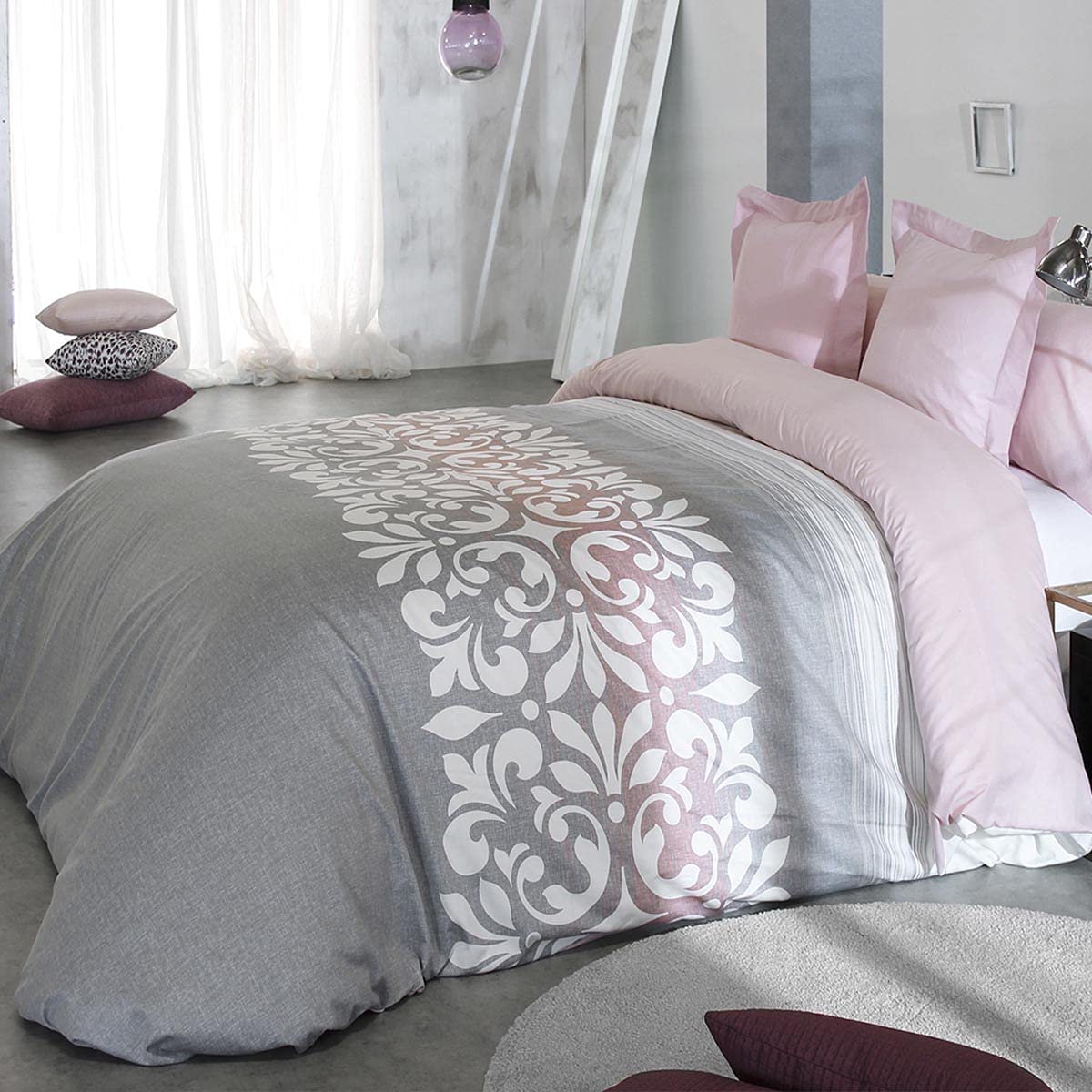 Reig Marti - Funda nórdica Limoges - Cama 90 Cm - Color Gris C08