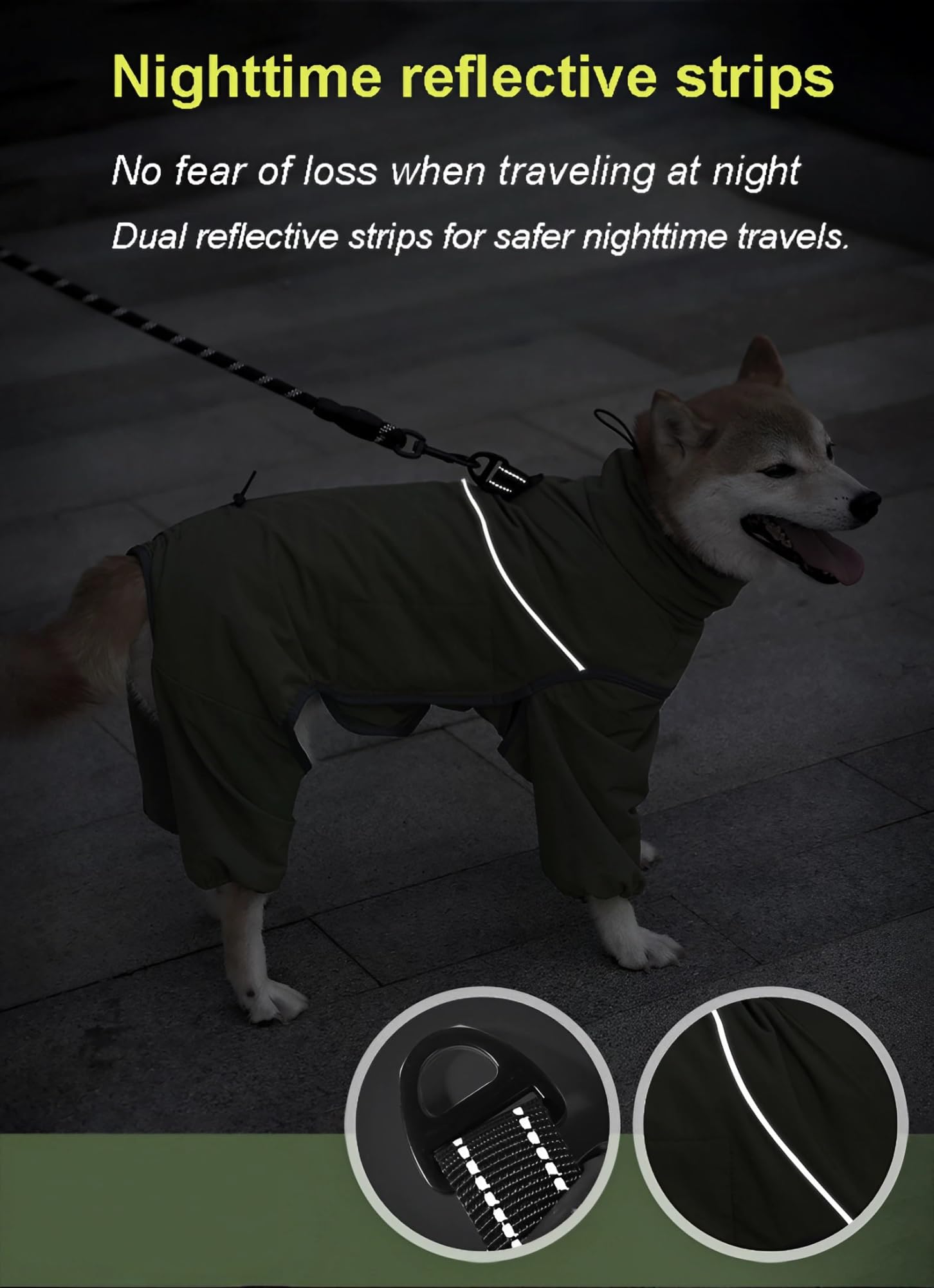 Warm Gemütlich Hundekleidung, Wasserdicht Hundemantel mit Beinen, Hundebademantel mit Beinen, Hundemantel Fleece, mit Hundeleinen-Clip, für Kleine Mittelgroße und Große Haustiere(Green,XXL)