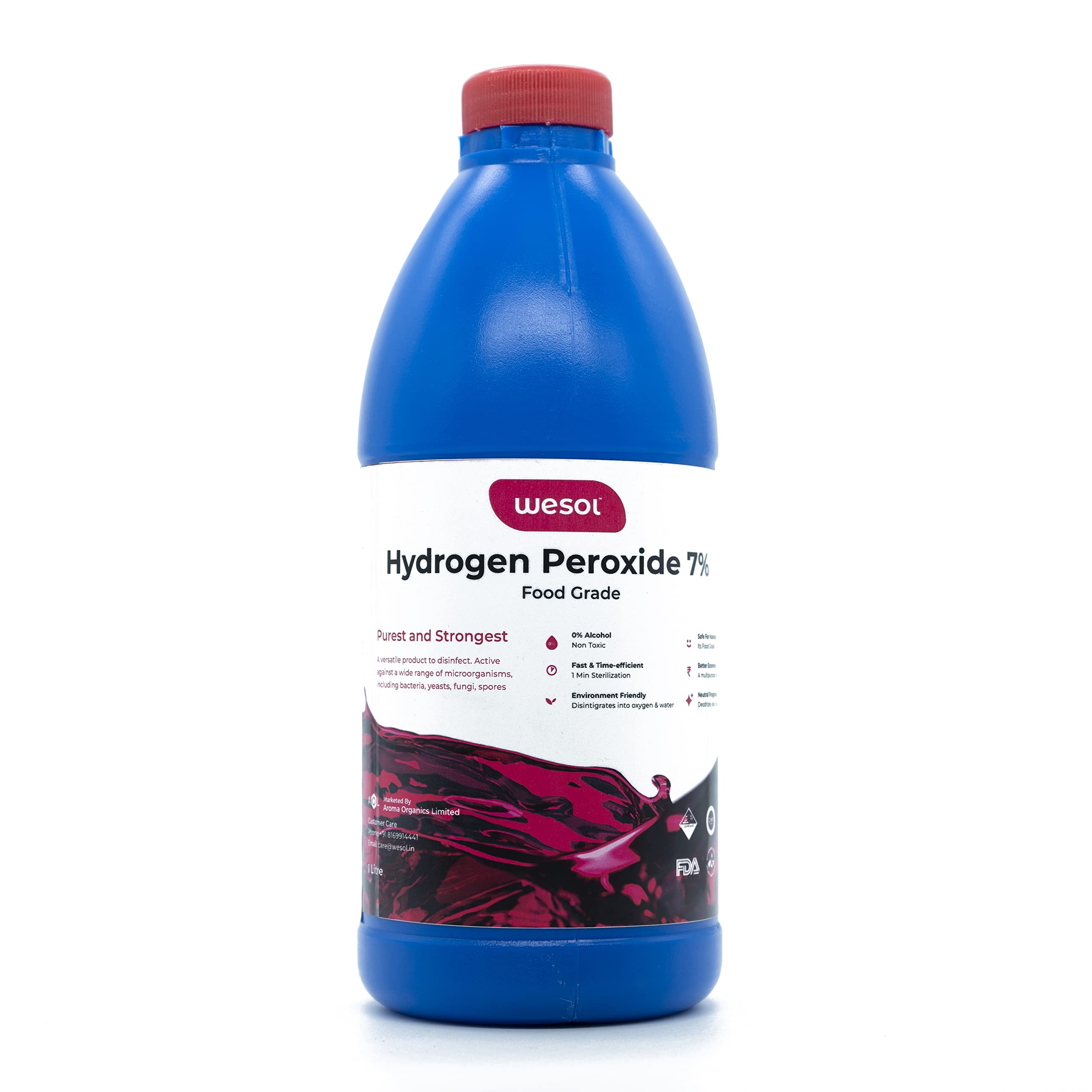 Buy Wesol Hydrogen Peroxide 7.6 w/w Food Grade Multipurpose