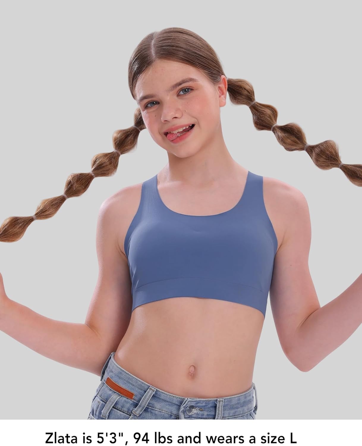 SALIA GIRL Seamless Training Bras for Girls 10-12, Racerback Teen Bra Soft Light Sports Bra 12-16 with Fixed Padding - Image 3