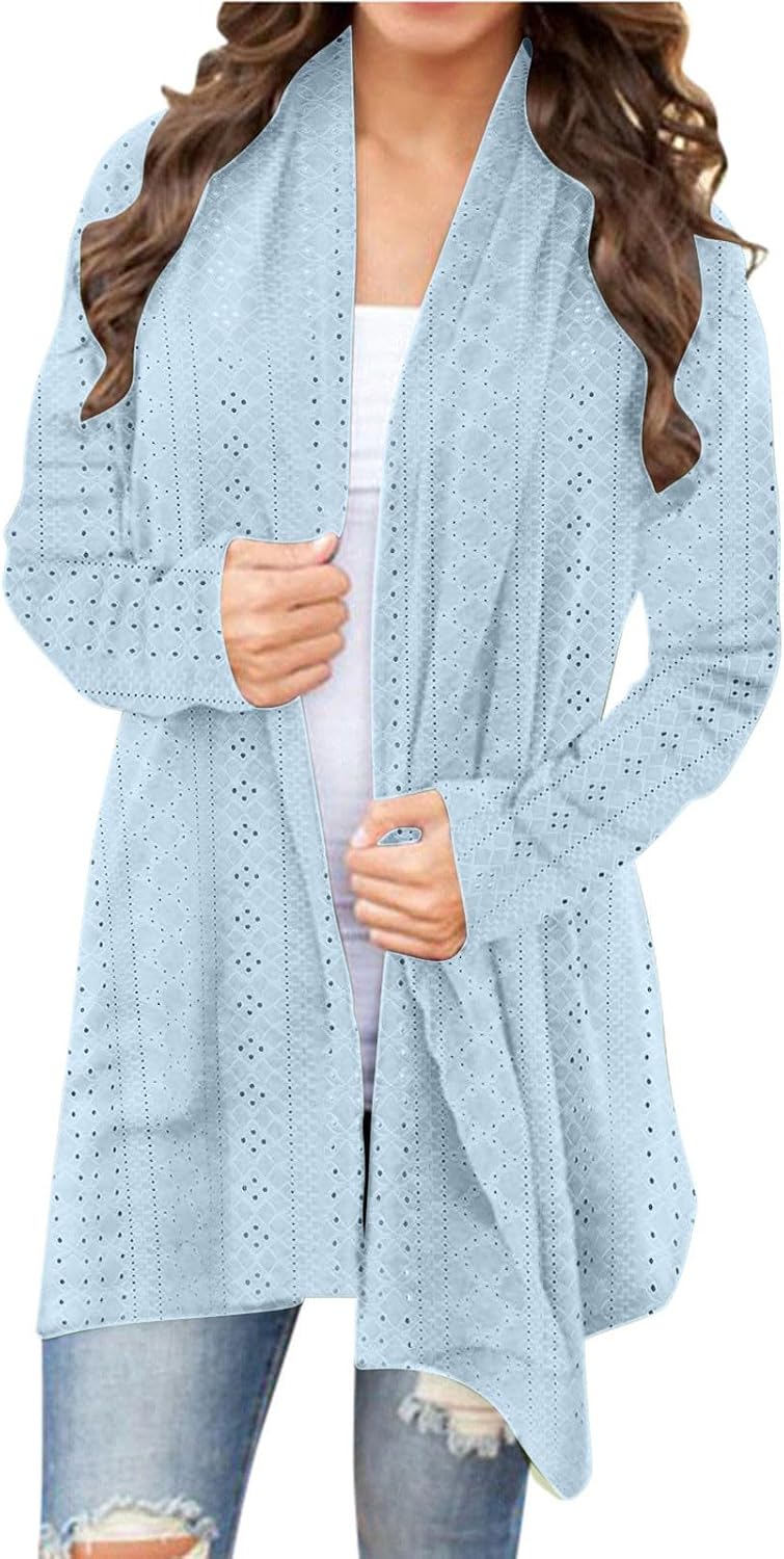 Cardigan Noir Élégant Femme Grandes Tailles - Long Avec Poches, Veste Mi-Saison Légère En Tricot