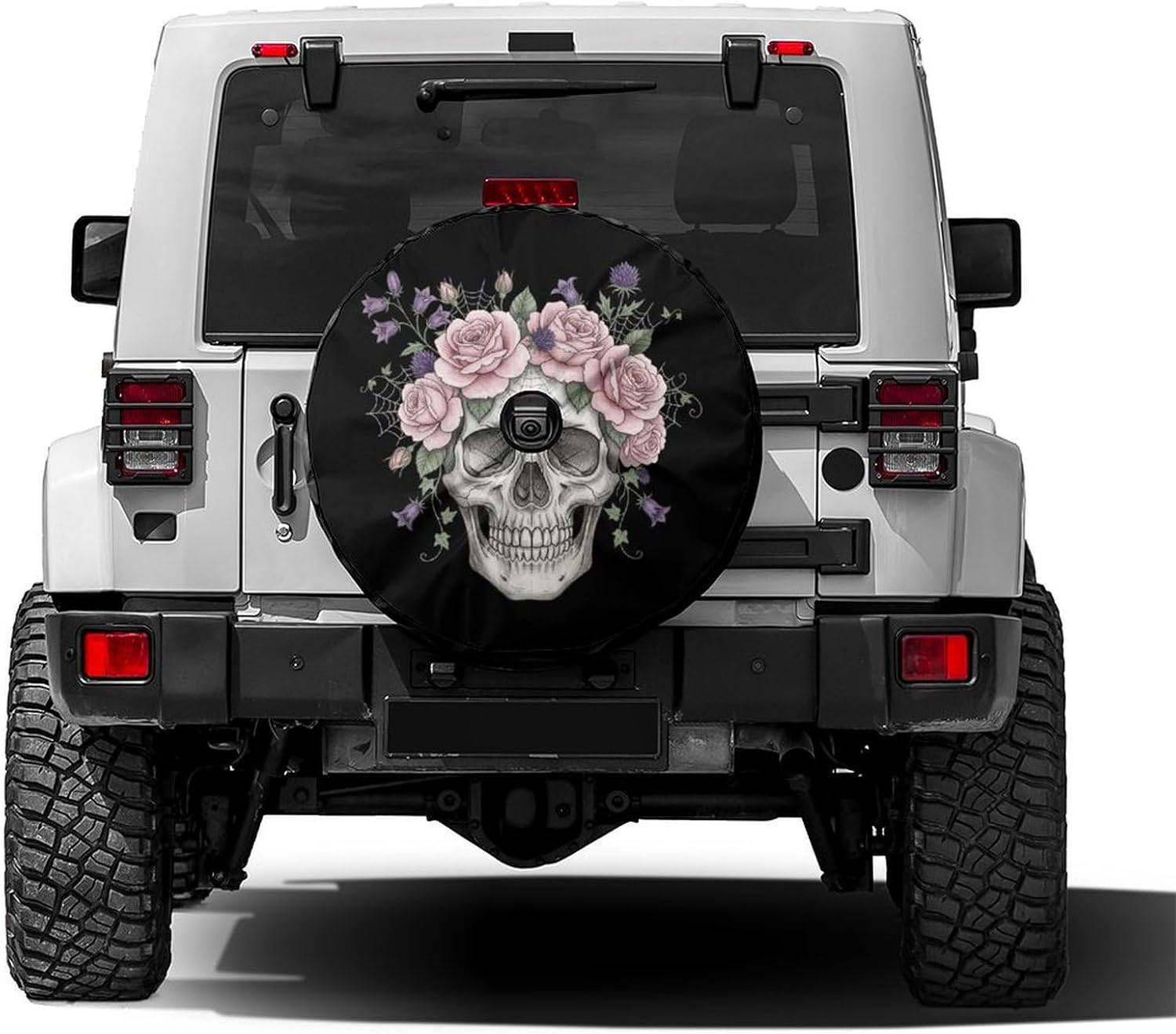 Colorful Mermaid Tail Print Spare Tire Cover with Backup Camera Hole Waterproof Dust-Proof UV Sun Wheel Covers for RV Trailer RV SUV Truck and Many Vehicle 17 Inch