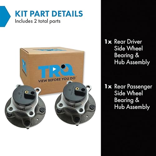 Vista 601 de TRQ Juego de 2 rodamientos de rueda trasera y conjunto de cubo con sensor ABS compatible con Ford Transit Connect 2014-2018