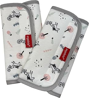 【angelette】Baby Carrier Reversible Sucking Pads/Car Seat Strap Covers/Stroller Belt Covers/Drool Pads/Teething Pads (Unicorn)