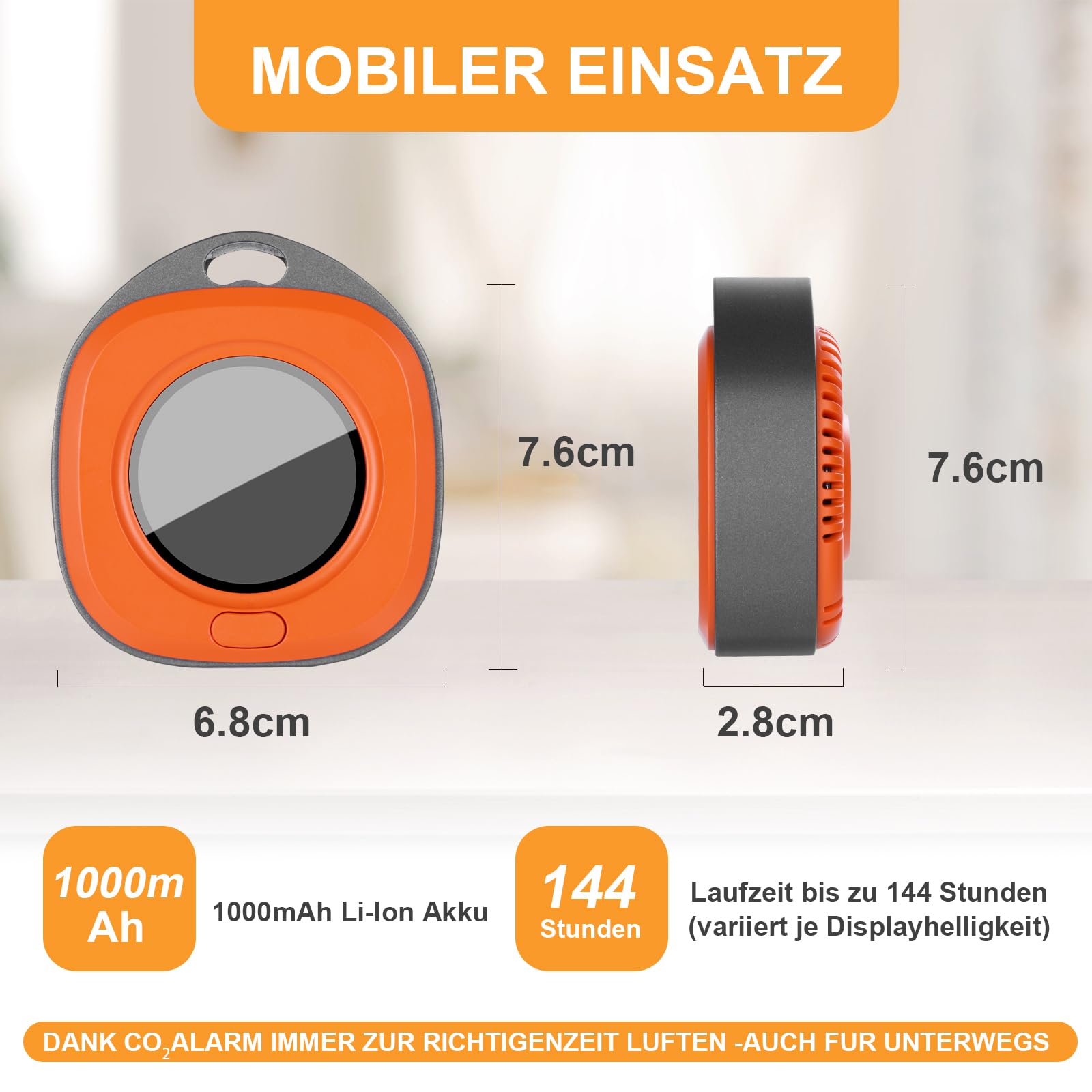 Détecteur de CO2 Portable, Moniteur Qualité Air Intérieur Detecteur CO2 avec Capteur NDIR et Ecran LCD, Moniteur CO2 avec Alarme pour Maison,Bureau