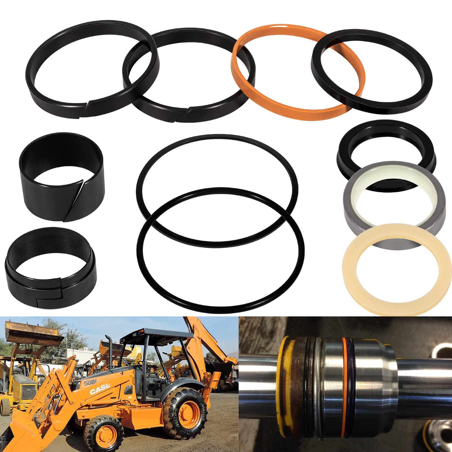 2-Piece Hydraulic Cylinder Seal Kit For Case 580 & 580CK Backhoe Whole Machine