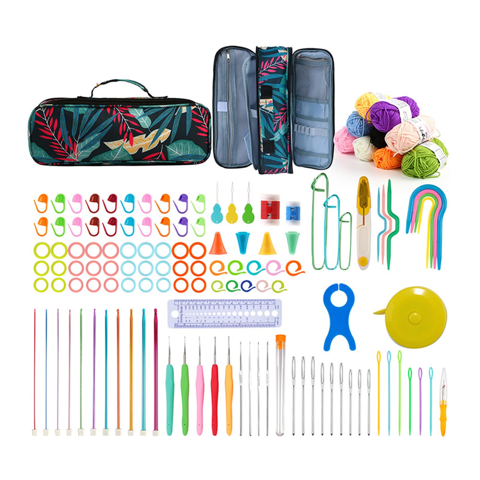 Kalttoy Kits Beginners Crochet Hook Set with Yarn Ergonomic Crochet Hooks Knitting Accessories Starter Kits Hook