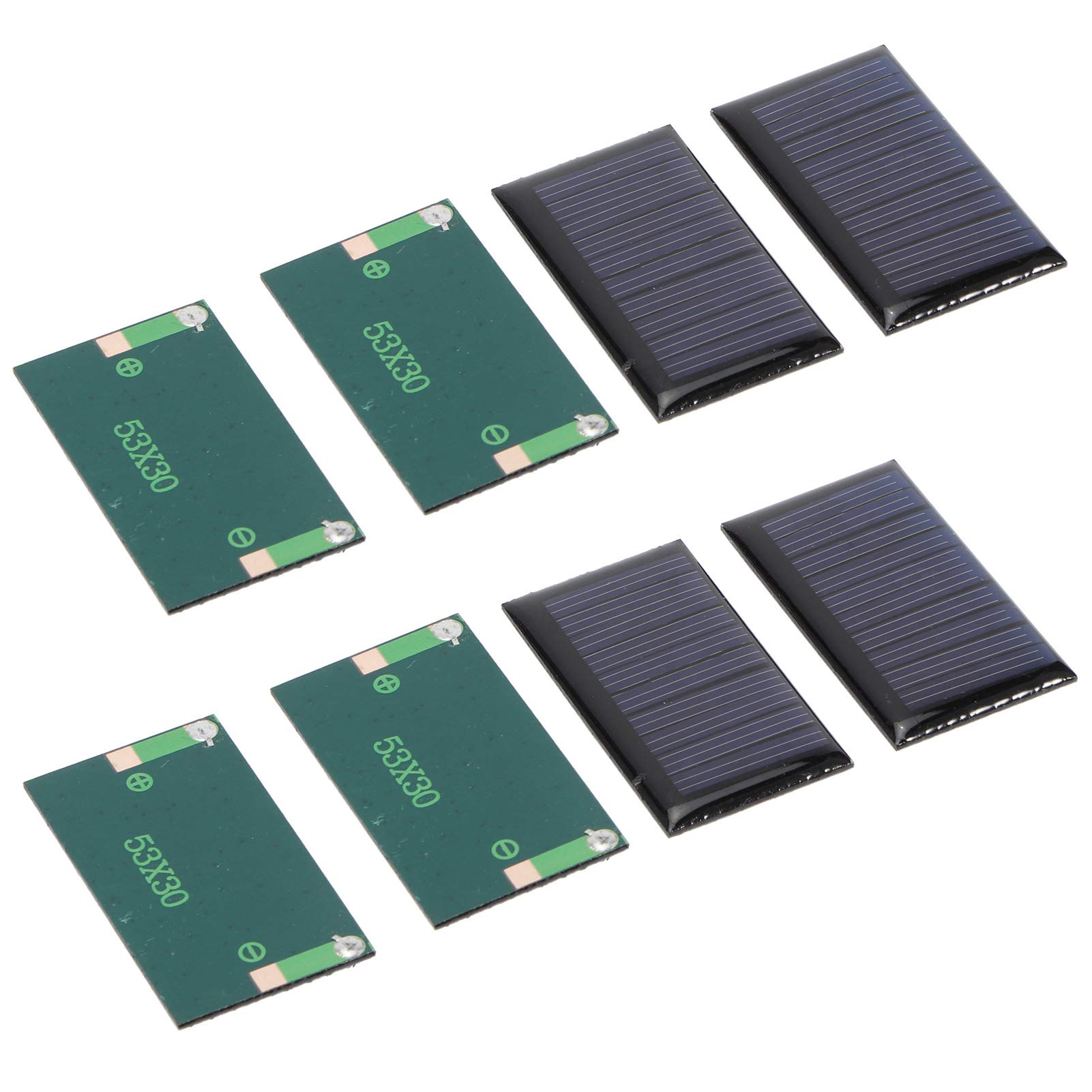 Mini Pannello Solare, 8PCS 30MA 5V Mini Celle solari Pannelli Piastra epossidica Solare Fai-da-Te Materiali per Giocattoli elettrici Caricabatterie per Celle fotovoltaiche
