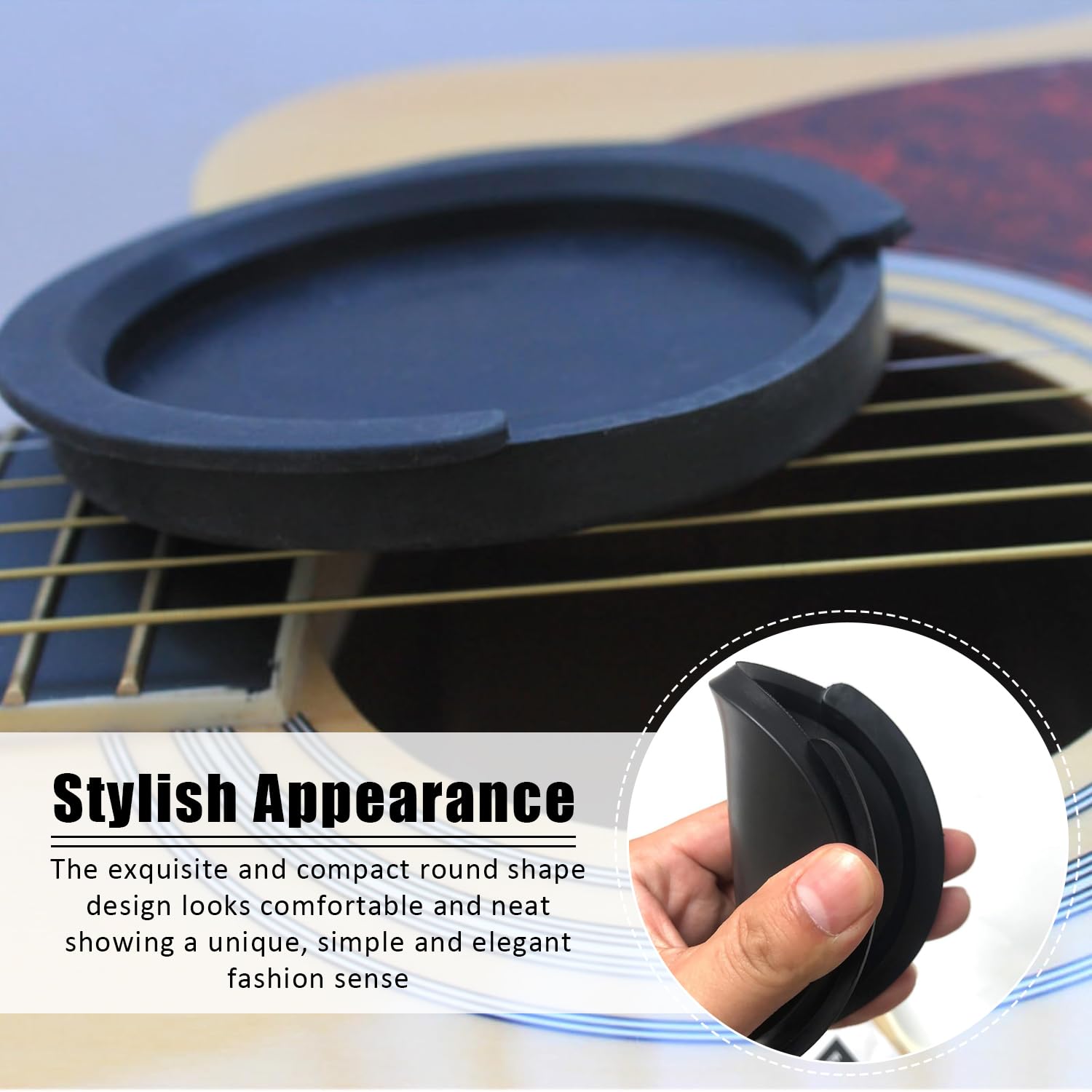 ZEACCT 1-Piece Silicone Soundhole Cover for Acoustic & Electric Guitars - Image 4