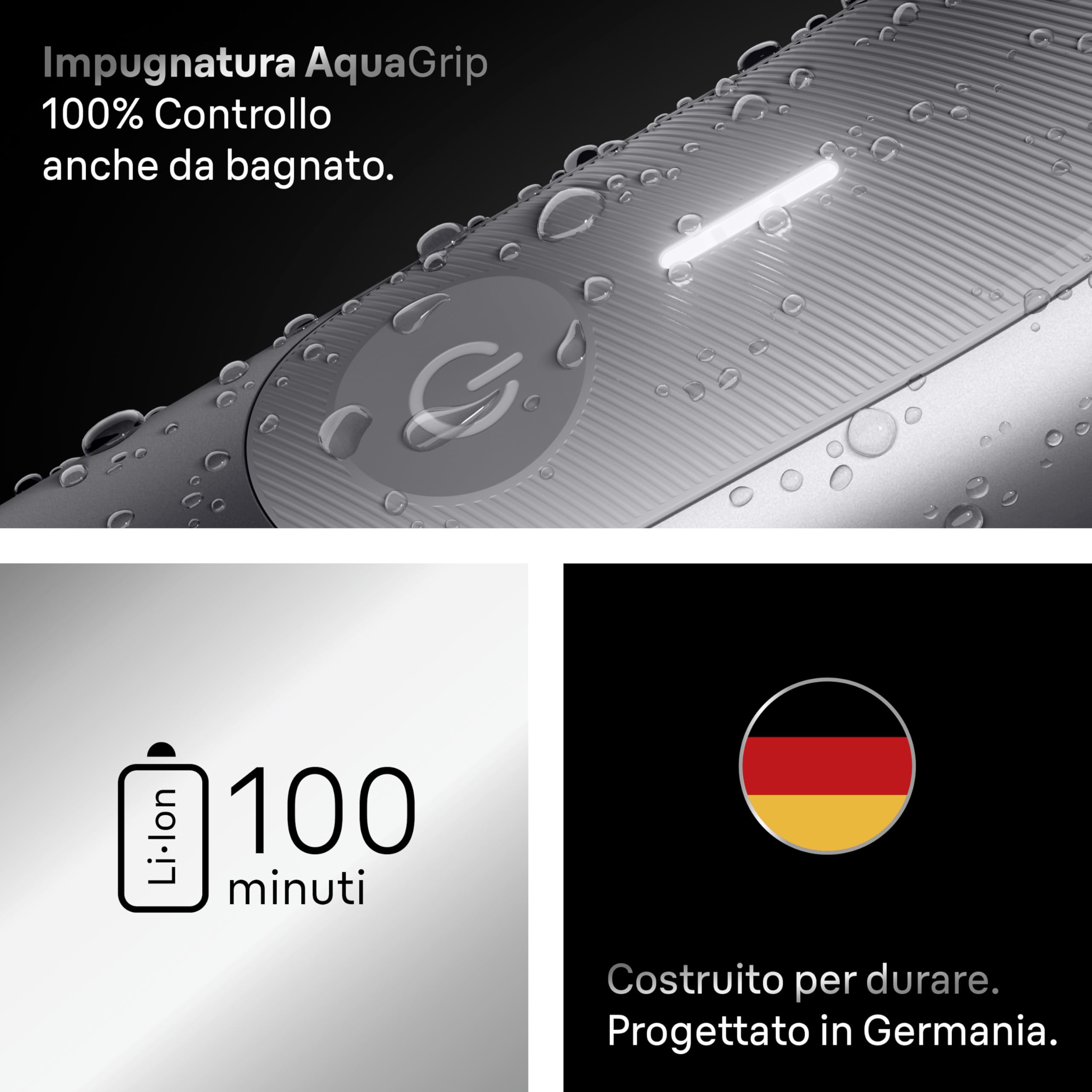 Braun Rasoio Elettrico Corpo Uomo Serie 7, +8 Strumenti, BG7555 Grigio | Rasoio elettrico per corpo e pubico, Smartlight, SkinGuard, impermeabile, per aree sensibili, batteria ricaricabile