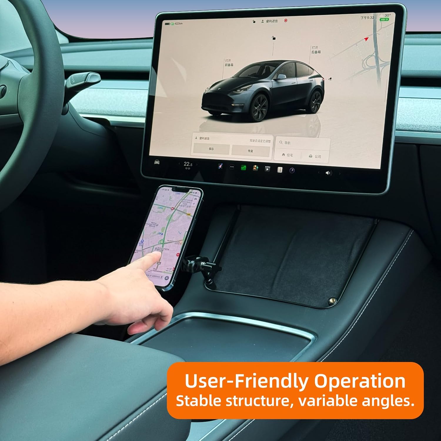 Center Console Mount,Qi2 Wireless Charging Stand for Older Tesla Model Y/3,Compatible Only with 2021-2024 Versions(Dual Wireless Charging Stand Package)