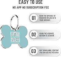 Vista 3 de Etiqueta de perro con código QR, etiquetas de perro personalizadas para mascotas, etiquetas de identificación personalizadas para perros y gatos