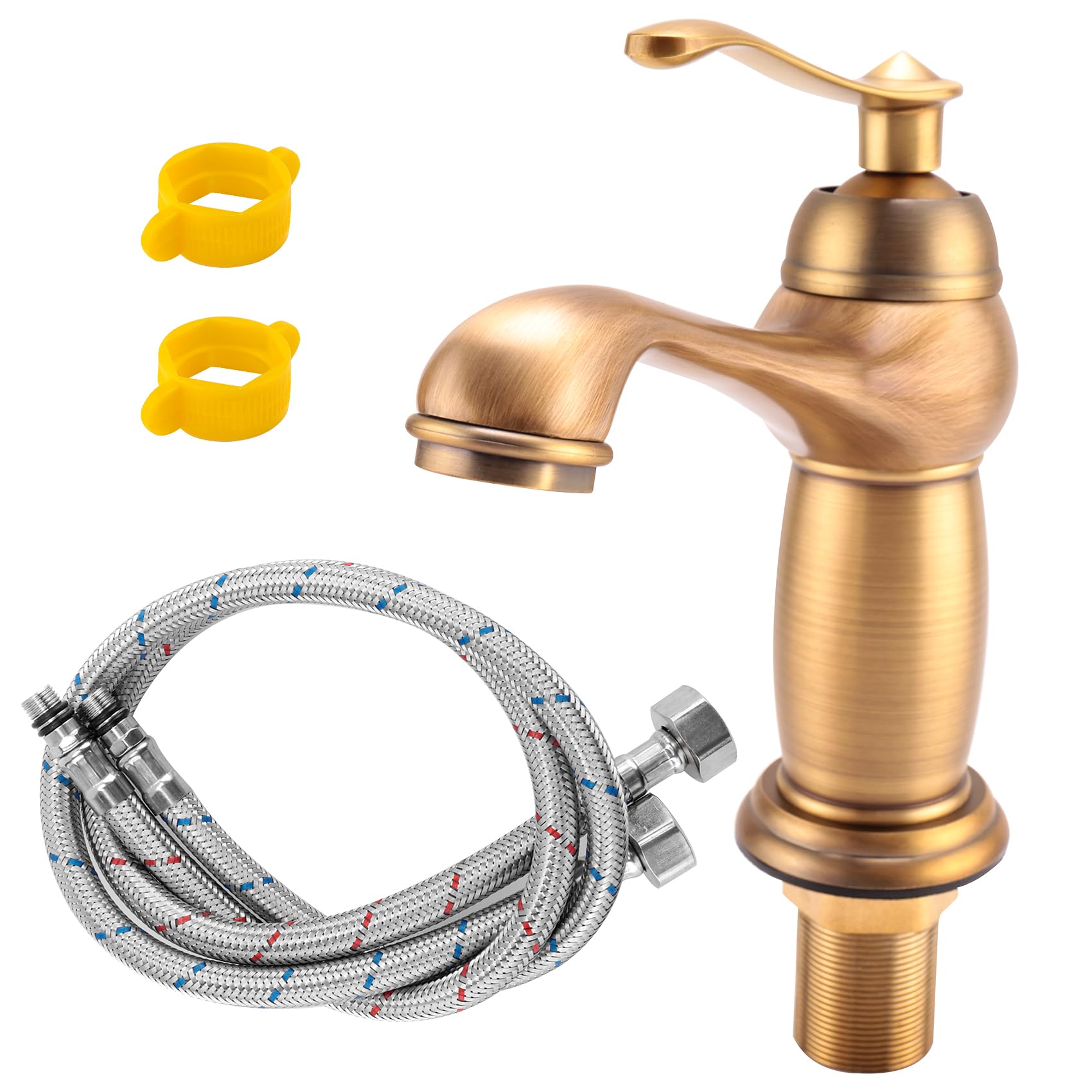 Zicojia Bathroom Basin Faucet Antique Brass Mixer Solid Copper Luxury Europe Style Tap Taps