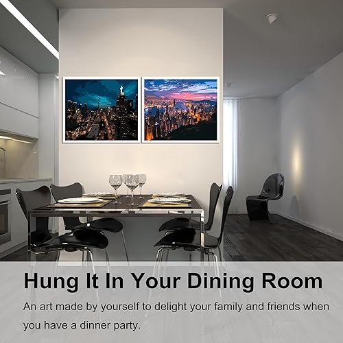 Miniatura 211 de Baisite 1112 Pintura por números, para adulto, principiante, niño, 12 pulgadas de ancho x 16 pulgadas de largo, 2 lienzos, 8 pinceles de madera