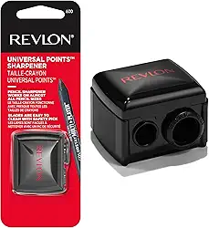 Apontador para maquiagem Revlon, para 3 tamanhos de lápis, preto Apontador universal para de lápis de madeira e plástico