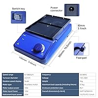 Vista 6 de Mezcladores de microplacas Mezclador de placa de cultivo celular de 96 pocillos Agitador de laboratorio ajustable de 0-1500 RPM (MX-M2)