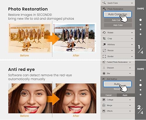 Miniatura 4 de Plustek ePhoto Z300: escáner de fotos y documentos, escanee fotos de 4x6 en 2 segundos, con recorte automático y enderezado, use el sensor CCD
