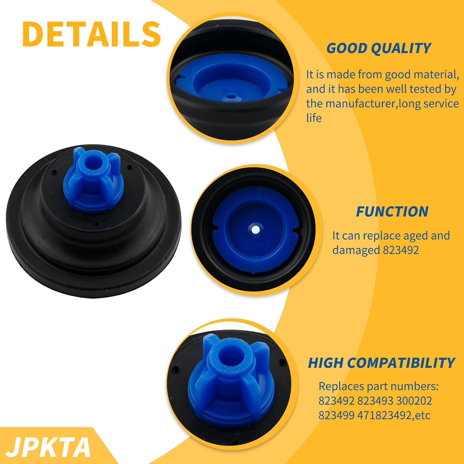 100 Pack 823492 Washer Blue Tip Diaphragm Replacement Part by JPKTA Compatible with Wascomat Huebsch Speed Queen Unimac Washing Machine Water Valves Replaces 823499 300202 823493