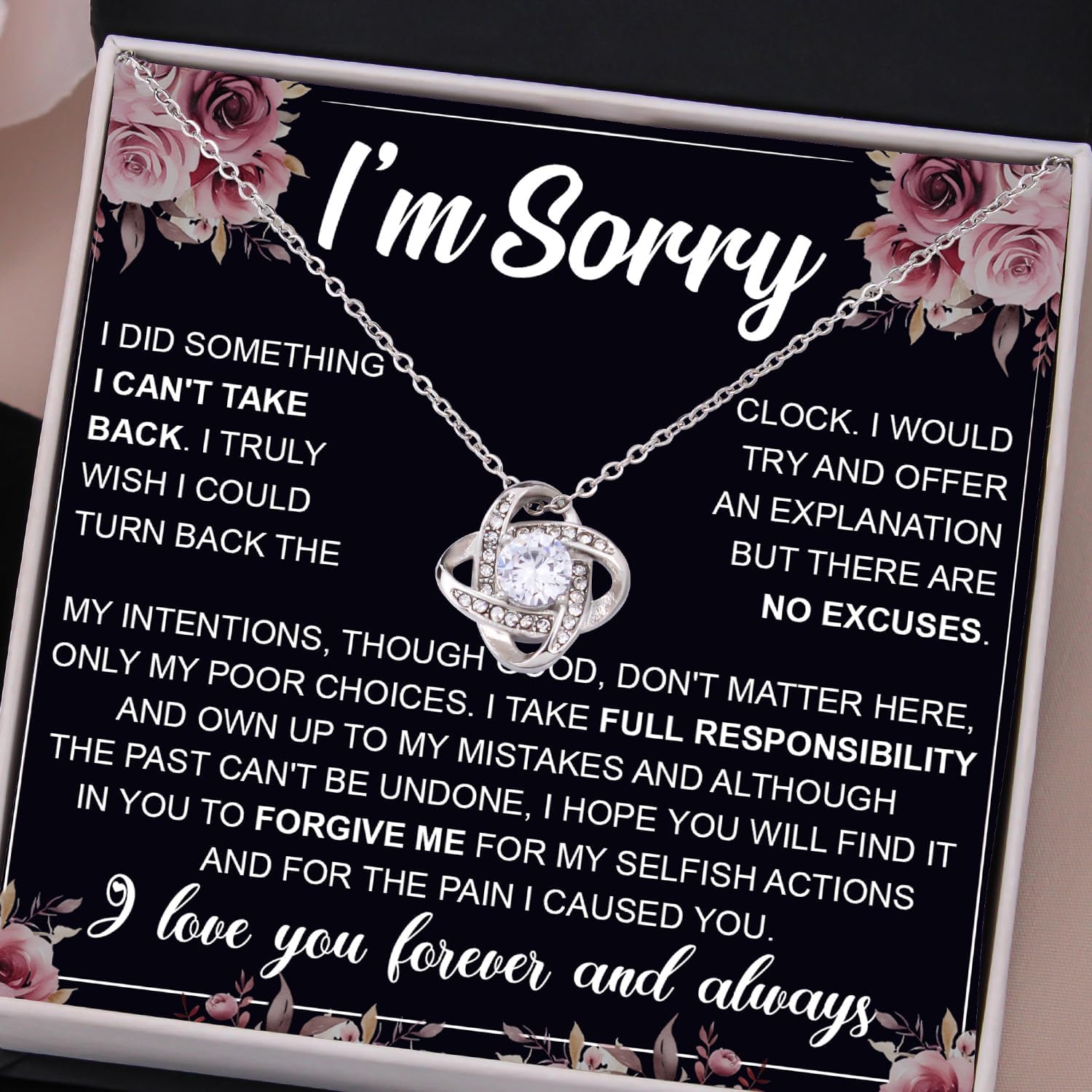 I'm Sorry Necklace For Her, Im Sorry Neckace Gift, Apology Necklace For Her Women, Forgive Me Gifts For Her, I'm Sorry For Hurting You Neckace, Apologize Gift For Wife Girlfriend Soulmate - Image 4