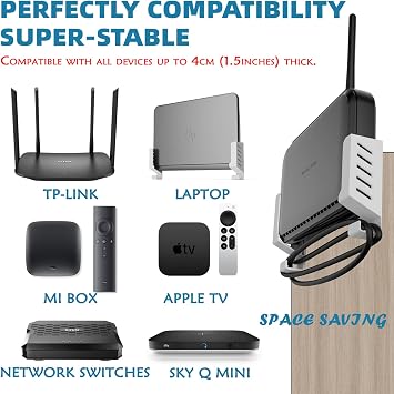 sciuU Universal Router Wall Mount for TV Box Bracket Wireless Modem Holder