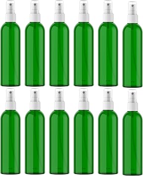 Empty Cosmo Round Bottles with Fine Mist Sprayer Plastic Refillable Containers for Crafters, Hair Spray, Hand Sanitizer, Cleaning Products, Aromatherapy & Body Sprays
