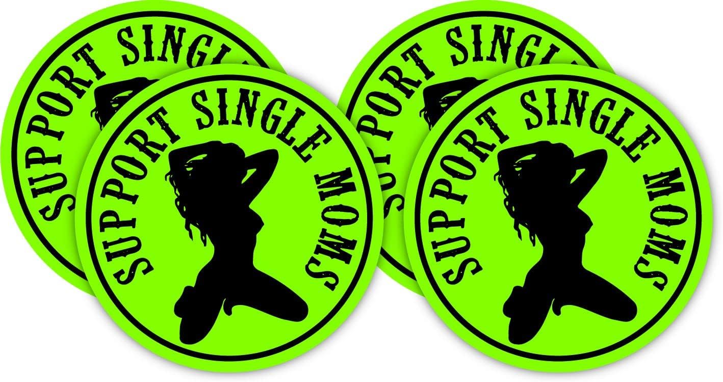 Support Single Moms Hard Hat Stickers ~ Motorcycle Welding Helmet Decals ~ Funny Labels Badges ~ Mechanic Toolbox Laborer Construction Trucker Foreman Scaffold Stripper Dancer Sexy Babe Girl