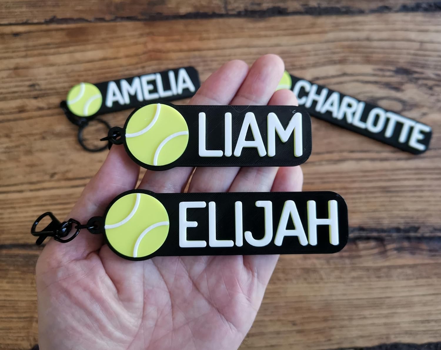Set of 10/20/30 Personalized Custom Team Tennis Softball Keychain Backpack charms name tag Keyring 3D Printed Game Day Sport Team Personalized Gifts DIY