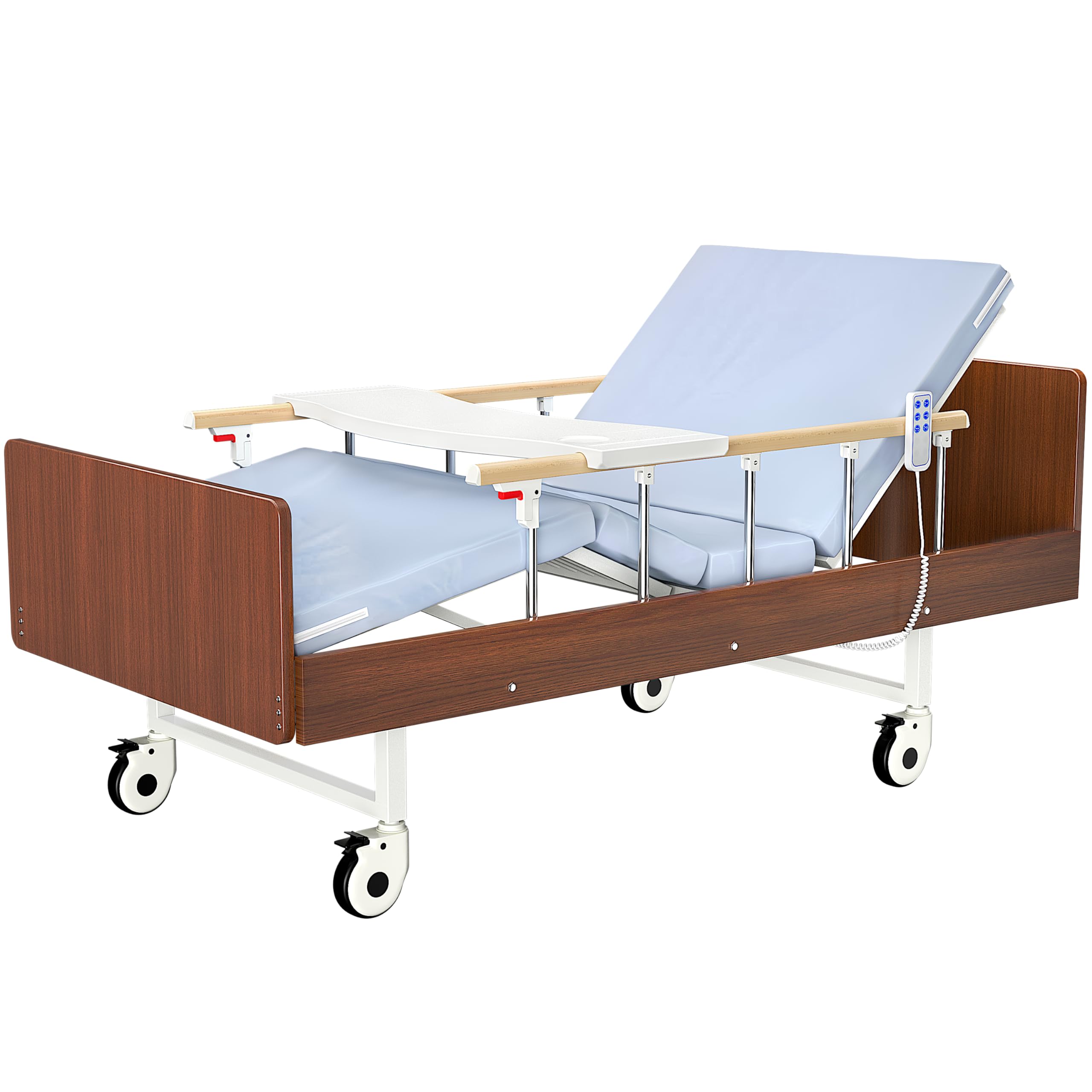 Fully Adjustable Hospital Bed 5 Function With Side Rails Control Panel