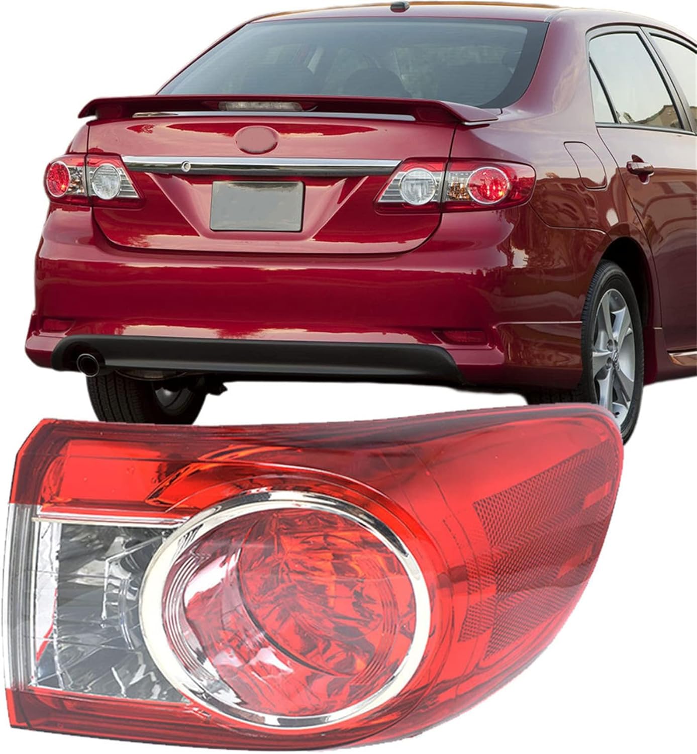 Silscvtt Passenger Side Rear Brake Tail Light Assembly Replacement for Toyota Corolla 2011-2013 Right Tail Lamp 8155002580 TO2805111