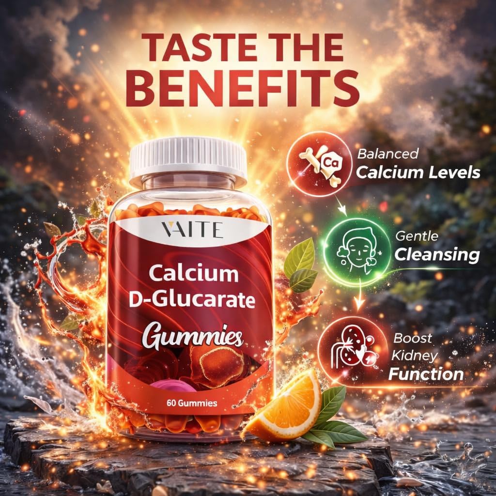 Calcium D-Glucarate Gummies 1000mg - CDG Cleanse Supplement for Men and Women, Hormone Metabolism Balance & Menopause Supports, Non-GMO, Vegan, Gluten Free, Soy Free Supplements, 60 Gummy Chewables — Amazon image 2