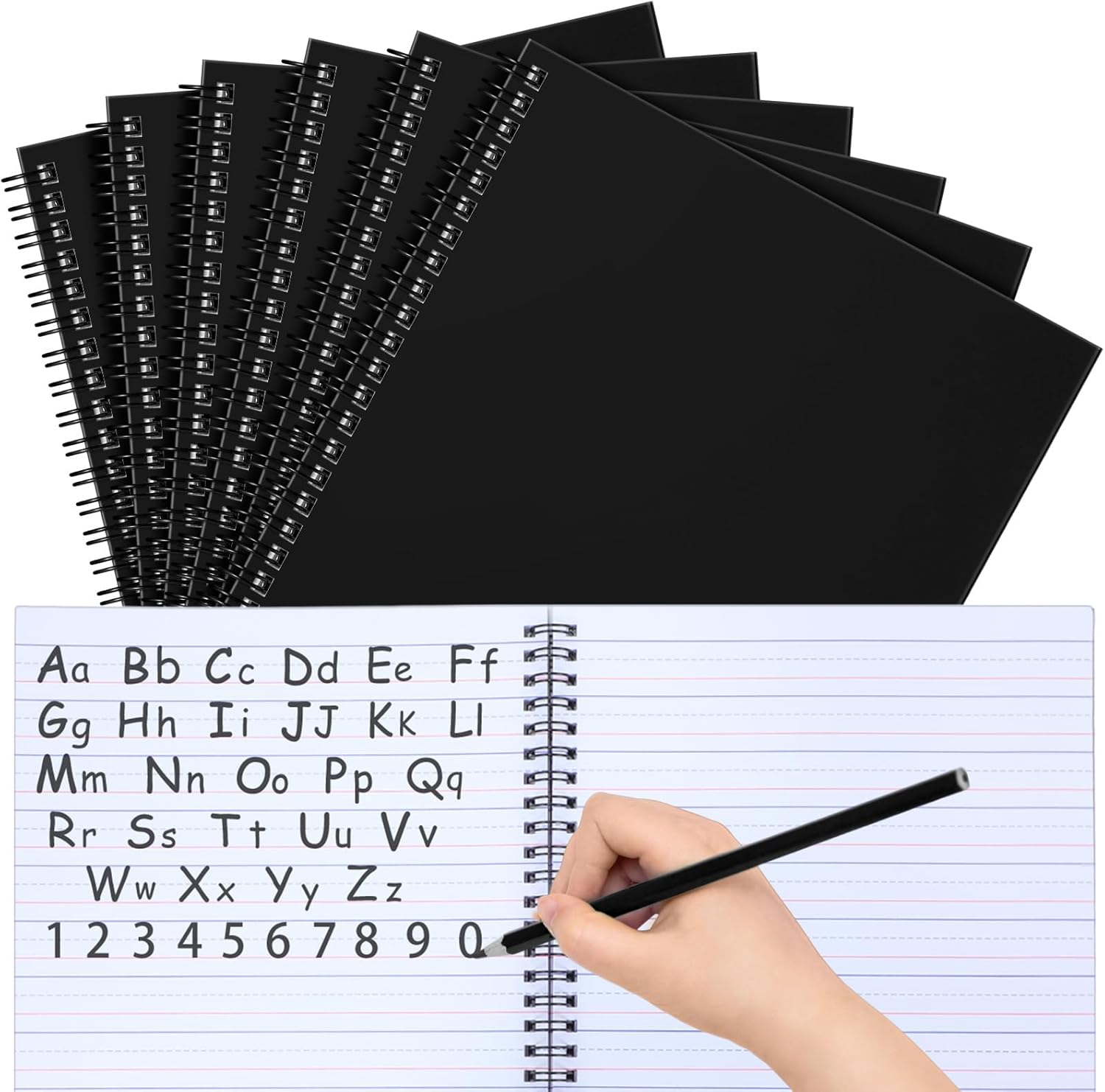 Gilprop Primary Composition Notebook Spiral K-2 Writing Workbook Wide Ruled Paper Primary Journal 100 Sheets 9.8" x 7.5" Kindergarten Preschool Handwriting Toddler Notebook for Kids