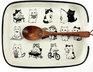 Cute Cat Ceramic Spoon Rest for Stove Top for Kitchen Counter