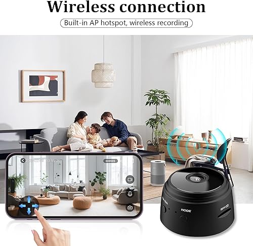 Miniatura 4 de Mini cámara oculta para interiores, 1080P, WiFi, inalámbrica, para mascotas, bebés, seguridad en la oficina, cámara de video con monitor micro