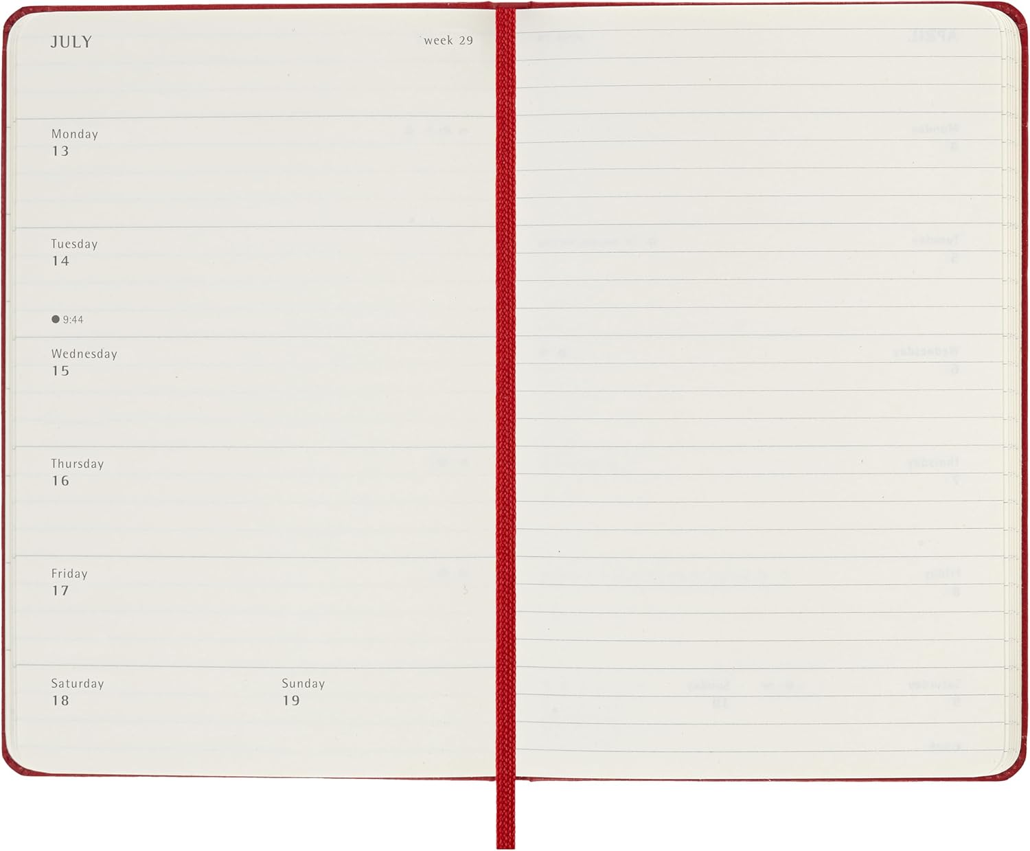 Moleskine Classic 12 Month 2026 Weekly Planner, Hard Cover, Pocket (3.5" x 5.5"), Scarlet Red, 144 pages