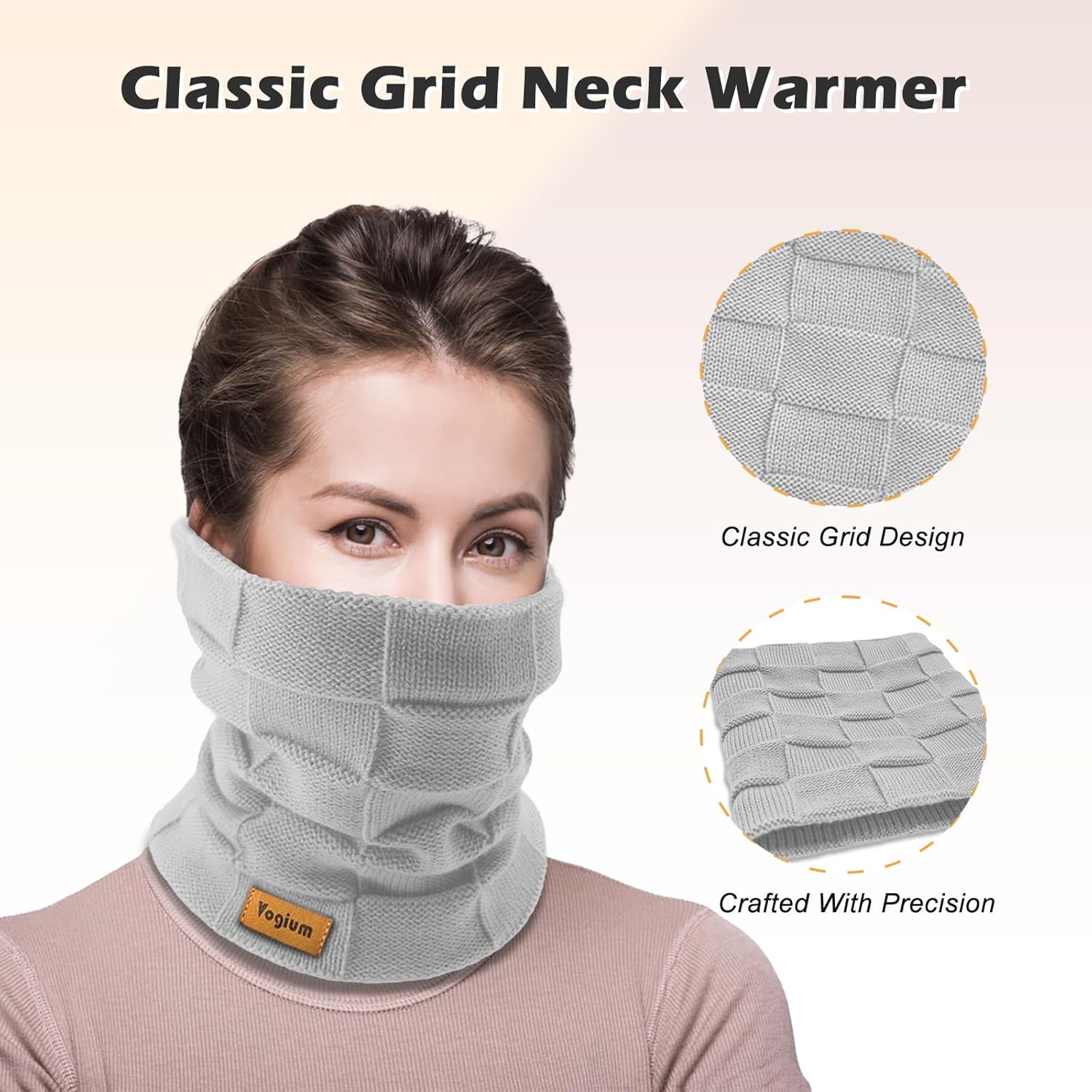 Adults Knit Thermal Neck Warmer Gaiter | Windproof Fleece-Lined Face Mask | Unisex Winter Scarf for Work & Ski Gear - Image 3