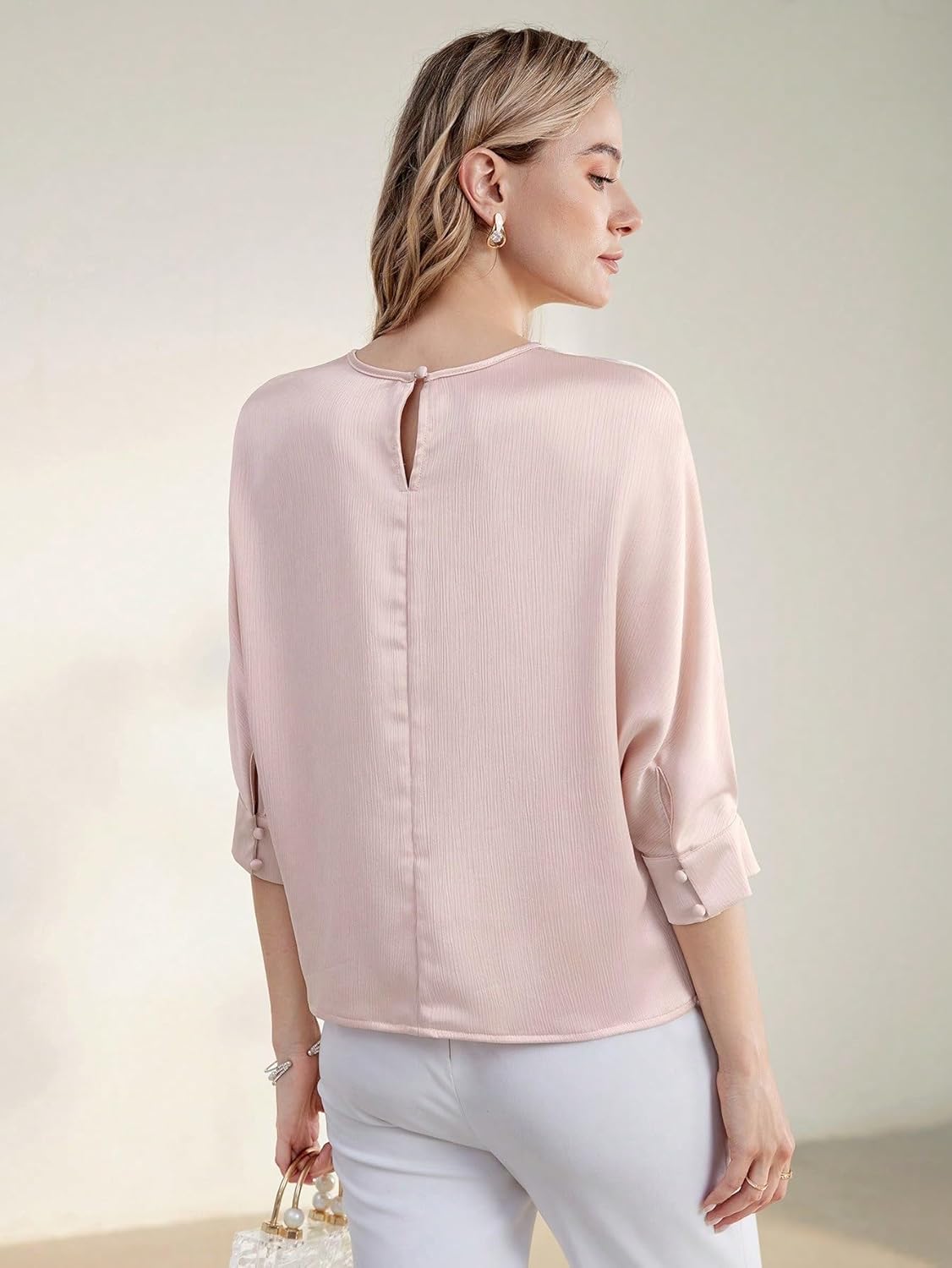 Women's Classic-Fit Shirt BACK BLOUSE(Medium)