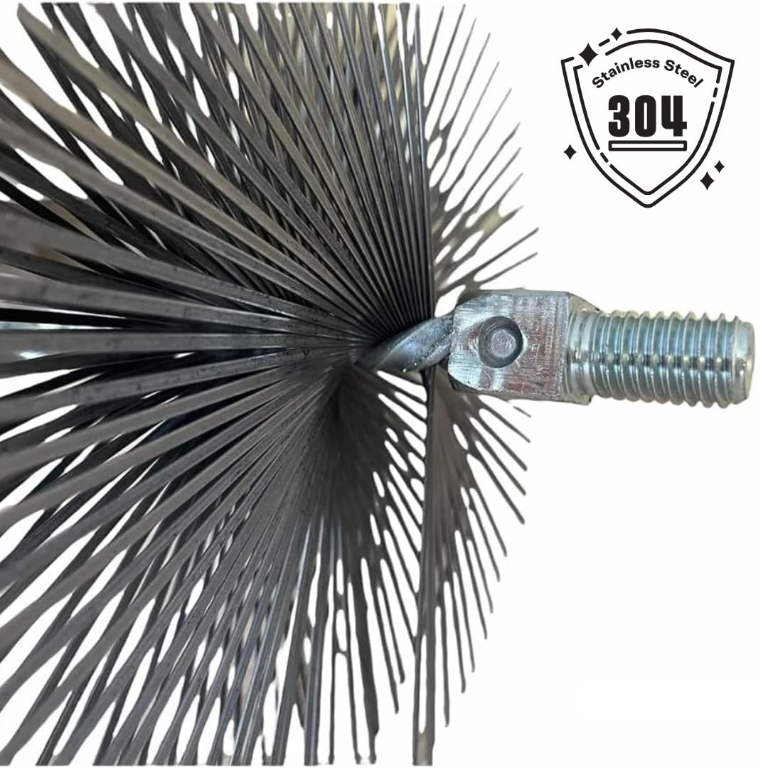 Kit Pulizia Camini Professionale | Scovolo Acciaio Ø250 mm + 4 Aste 2 m + 2 Aste 1 m + Spazzola SPID Filo Ottone | Pulizia Canne Fumarie e Stufe