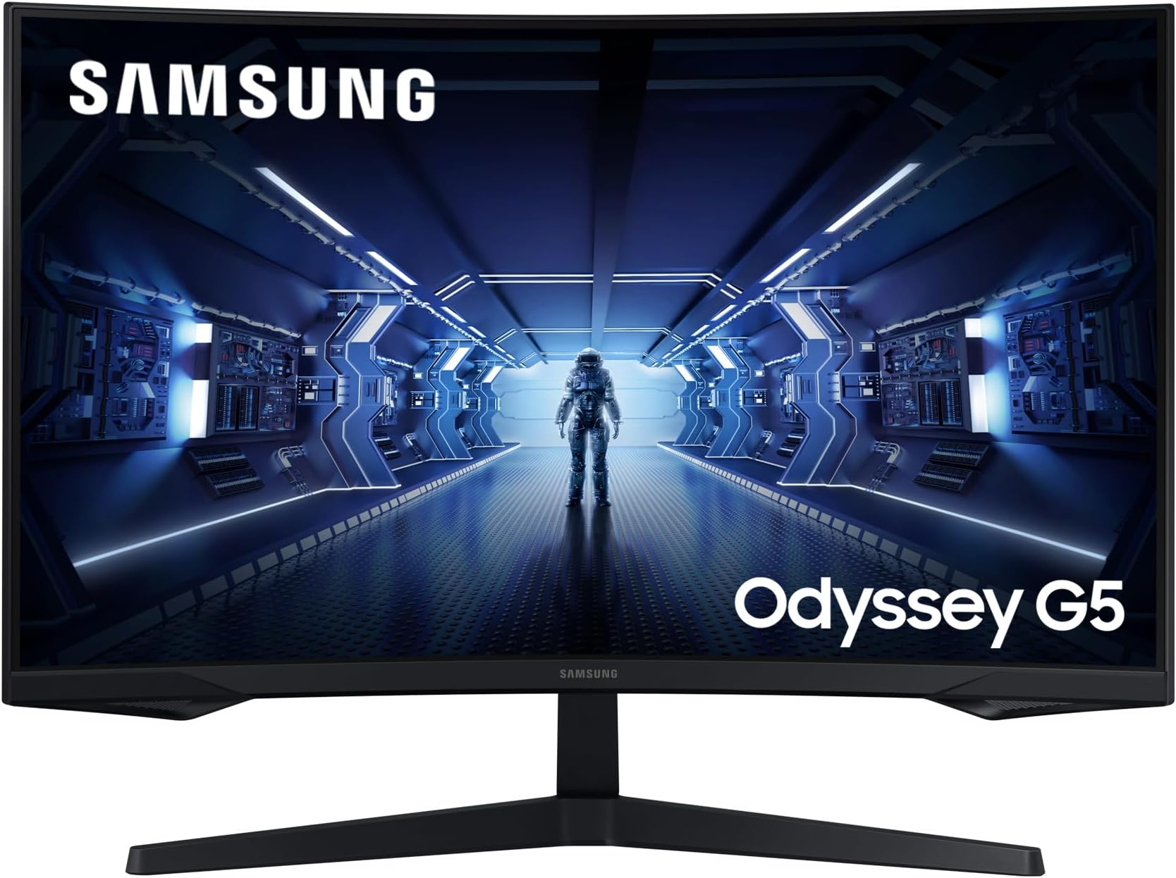 Samsung Odyssey G5 Curved Gaming Monitor C27G54TQBU, 27 Zoll, VA-Panel, WQHD-Auflösung, AMD FreeSync Premium, 1 ms (MPRT) Reaktionszeit, Bildwiederholrate 144 Hz, Schwarz