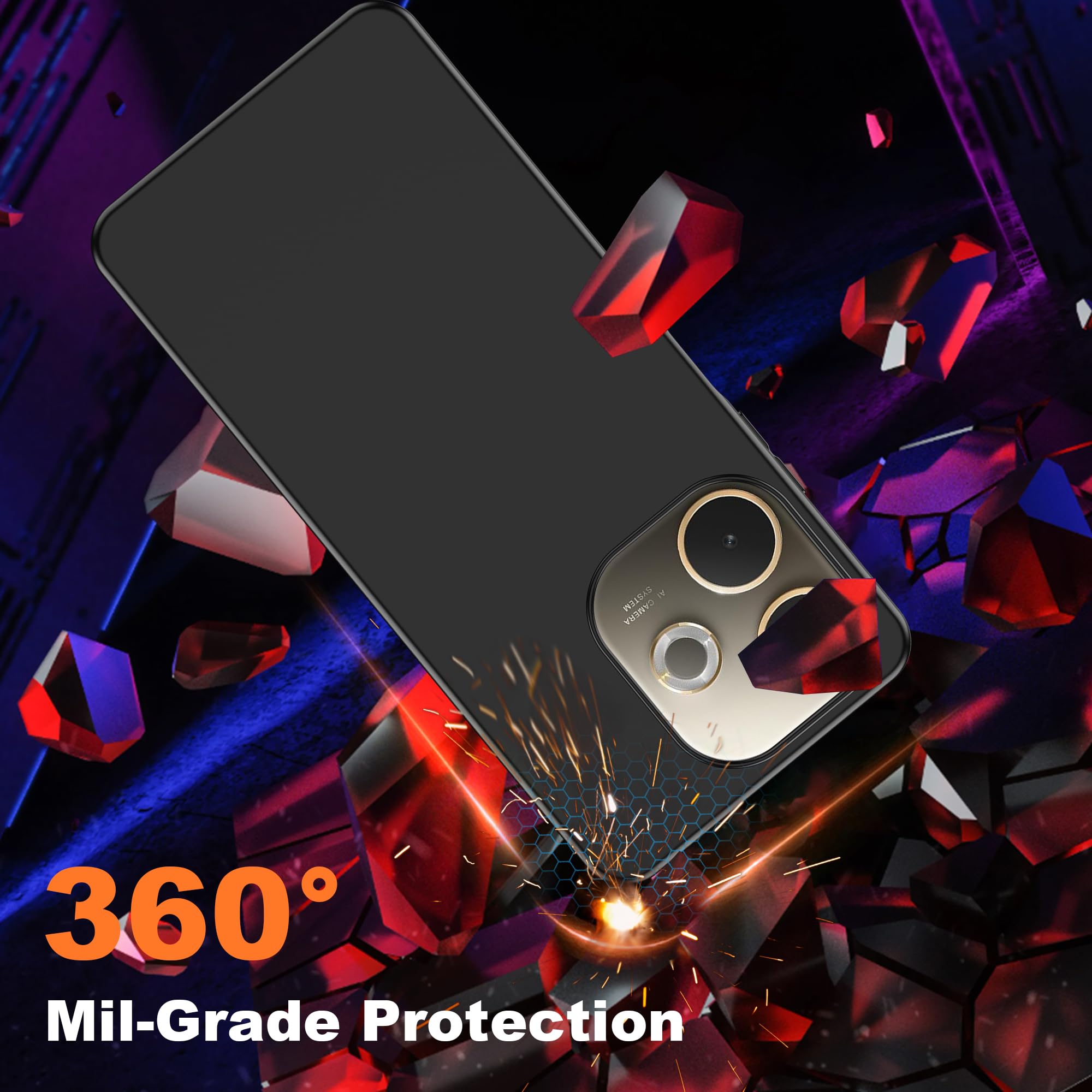 Coque Protection + Verre Trempé 9H + Film Objectif Pour Oppo A5 - TPU Souple Antichoc Transparent - Ultra Claire
