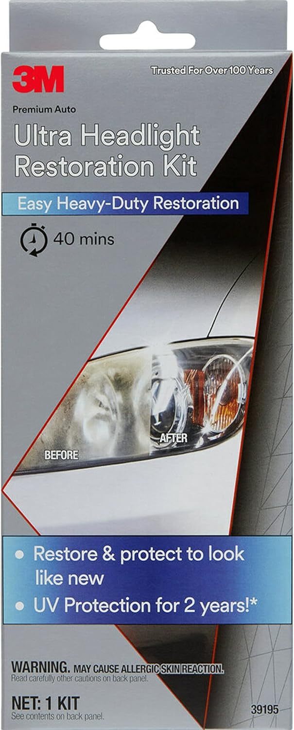 3M Ultra Headlight Restoration Kit, Easy HeavyDuty Restoration, 39195