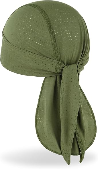 MELASA Cooling Do Rags Skull Cap Helmet Liner, Sweat Head Wraps Bandanas for Men Running Cycling Motorcycle