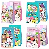 BNFUO 12pcs Cute Animal Birthday Party Gift Bags, Animal Theme Gift Bags for Birthday Party, Size: 8.3' x 4.7' x 2.7'