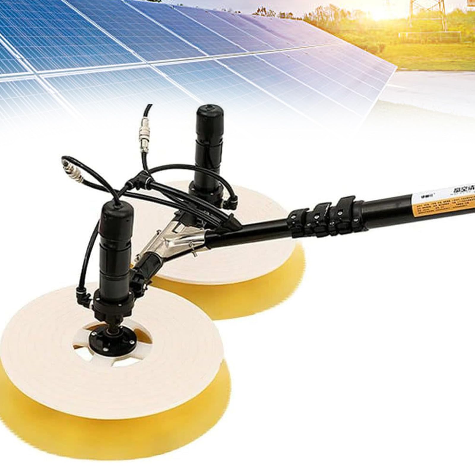 AYCDL Telescopic Electric Solar Panel Cleaning Brush & Pole Kit - Automatic PV Panel Washer, Outdoor Window Cleaner Tool,5.5m