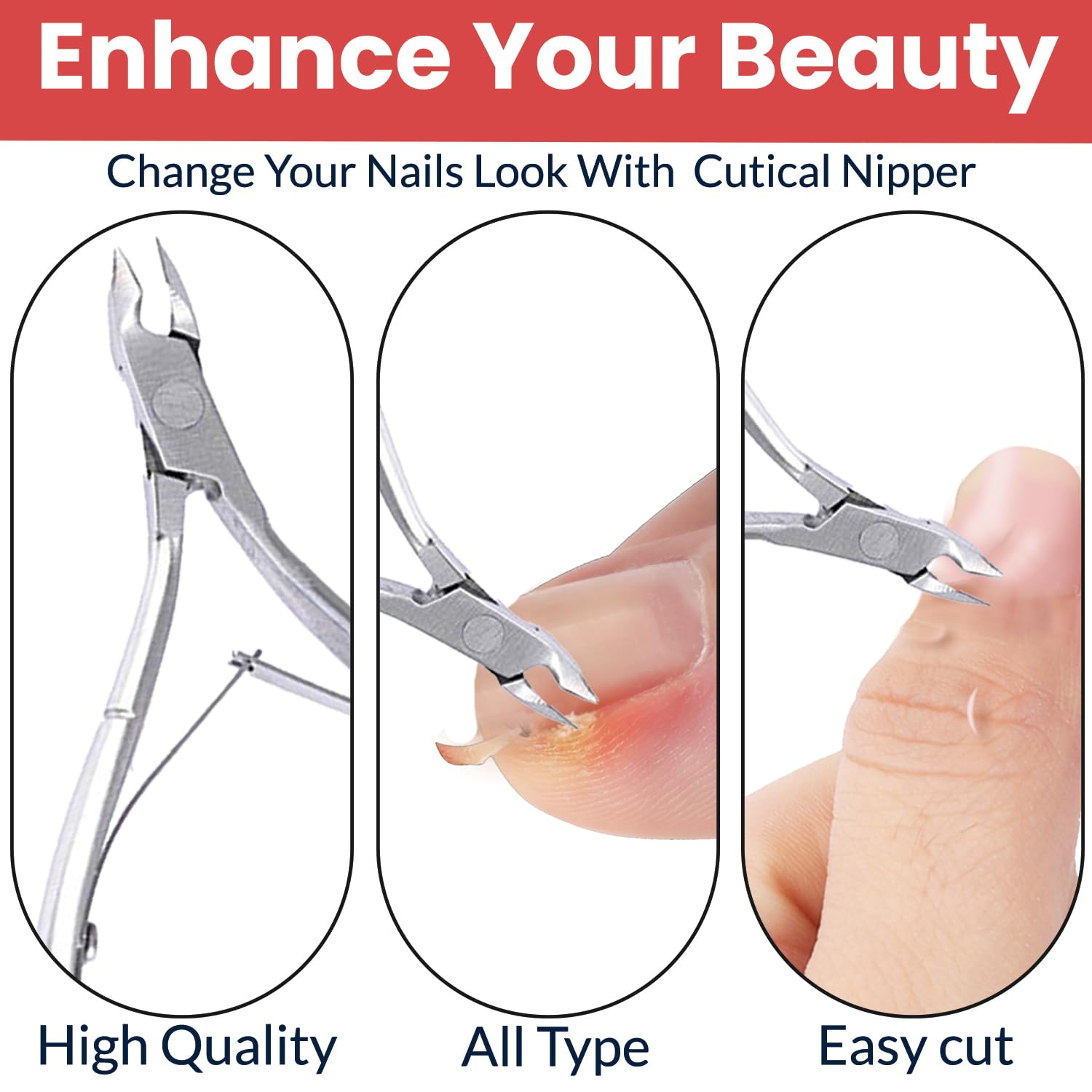 TEMPERIA (1pc) Nail Cuticle Cutter and Pusher - Dead Skin Remover fork, Nail Cleaner for Women & Men - Cuticle Nipper for Pedicure & Manicure - Cuticle Nails Trimmer (HP008) 4