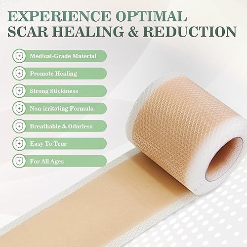 Miniatura 2 de Softxpp - Hojas de silicona de grado médico para cicatrices, cinta reutilizable para cicatrices de 1.6 x 60 pulgadas, rollo de 4.9 ft, tiras de