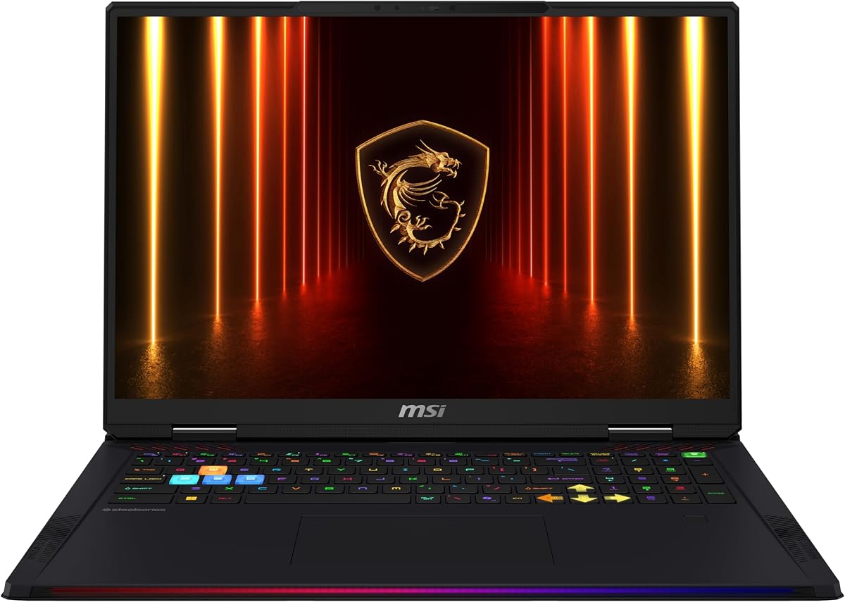 Computadora portátil para juegos msi Raider 18 HX AI de 18” 120 Hz UHD+: Intel Core U9-285HX, NVIDIA Geforce RTX 5090, 64 GB DDR5, SSD NVMe de 2 TB, Thunderbolt 5, Wi-Fi 7, Win 11 Pro: Negro A2XWJG-069US