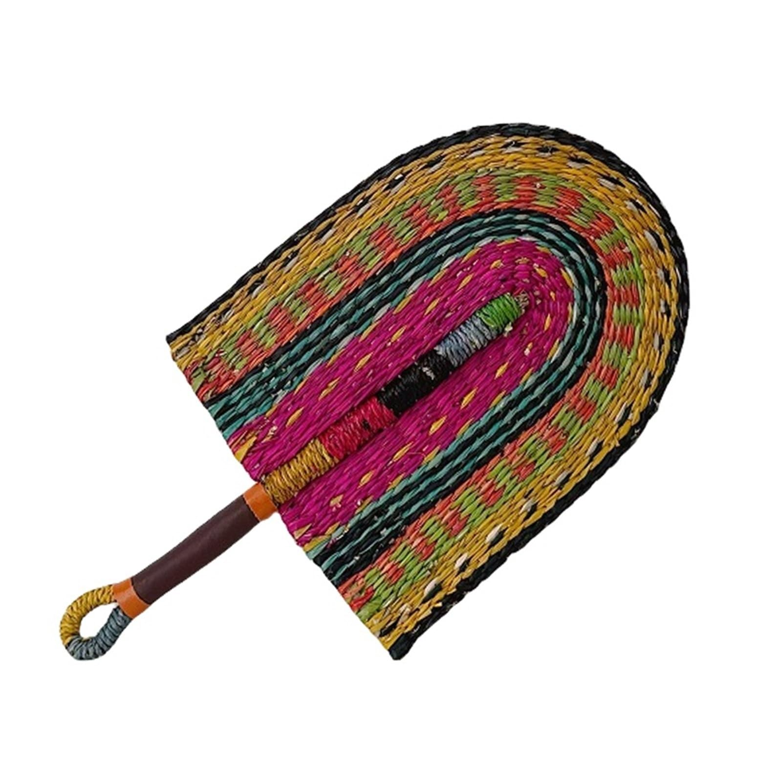 WJLYDM Summer Cooling Cattail Fan Straw Handwoven Grass Home Wall Hanging Decoration Crafts(Color 8)